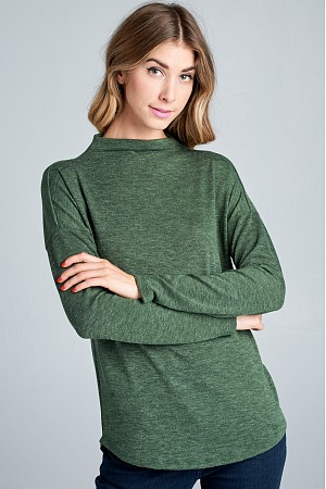 Funnel Neck Long Sleeve Shirt